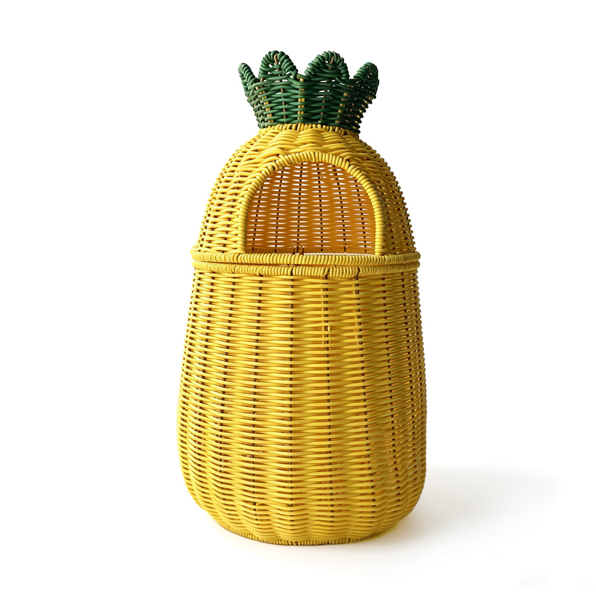 Handwoven Wicker Pineapple Storage Basket | Tropical Kitchen Decor | EcoVine Living