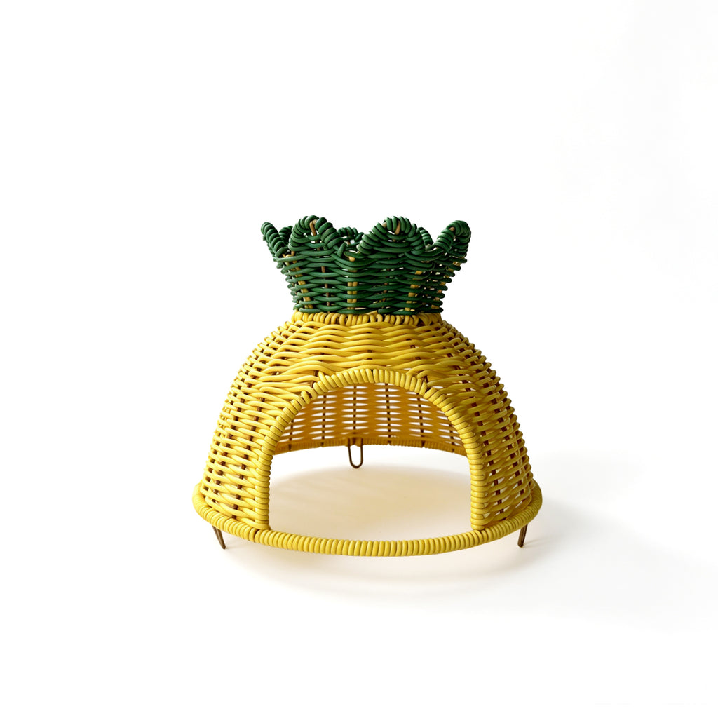 Handwoven Wicker Pineapple Storage Basket | Tropical Kitchen Decor | EcoVine Living